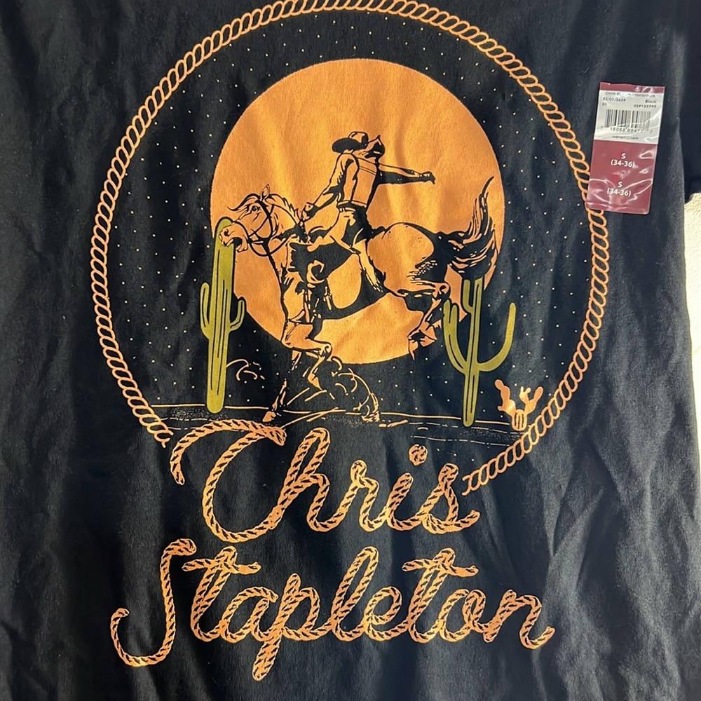 NEW Chris Stapleton Horseback Men's Graphic Tee Shirts, Unisex Size S (34-36) - Picture 2 of 4